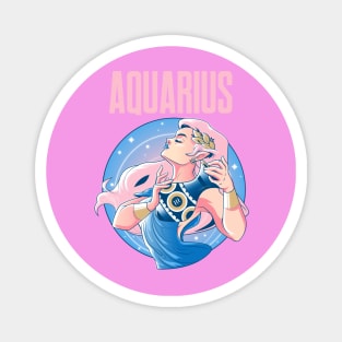 Aquarius Female Zodiac Design Magnet